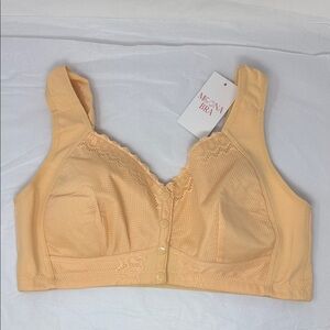 New Moona Apricot Bra front snap closure wide straps comfort full coverage 2XL